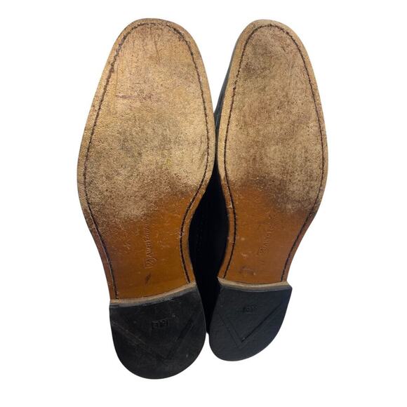 Allen Edmonds Boca Raton Black Woven Leather Dress Shoes Mens 11 Wingtip Derby - Picture 13 of 14